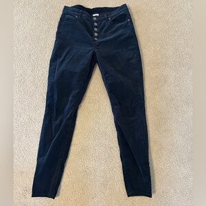 Cabi 4236 Sapphire Blue Button Fly Skinny Corduroys